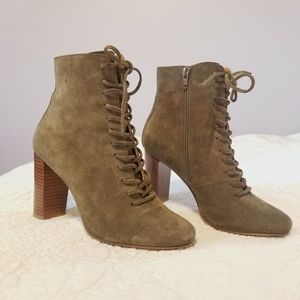 Sezane Alicia Suede Lace-up Booties